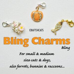 Charms (bling) bird, pumpkin, fish charms for cat collars CRAFTS4CATS