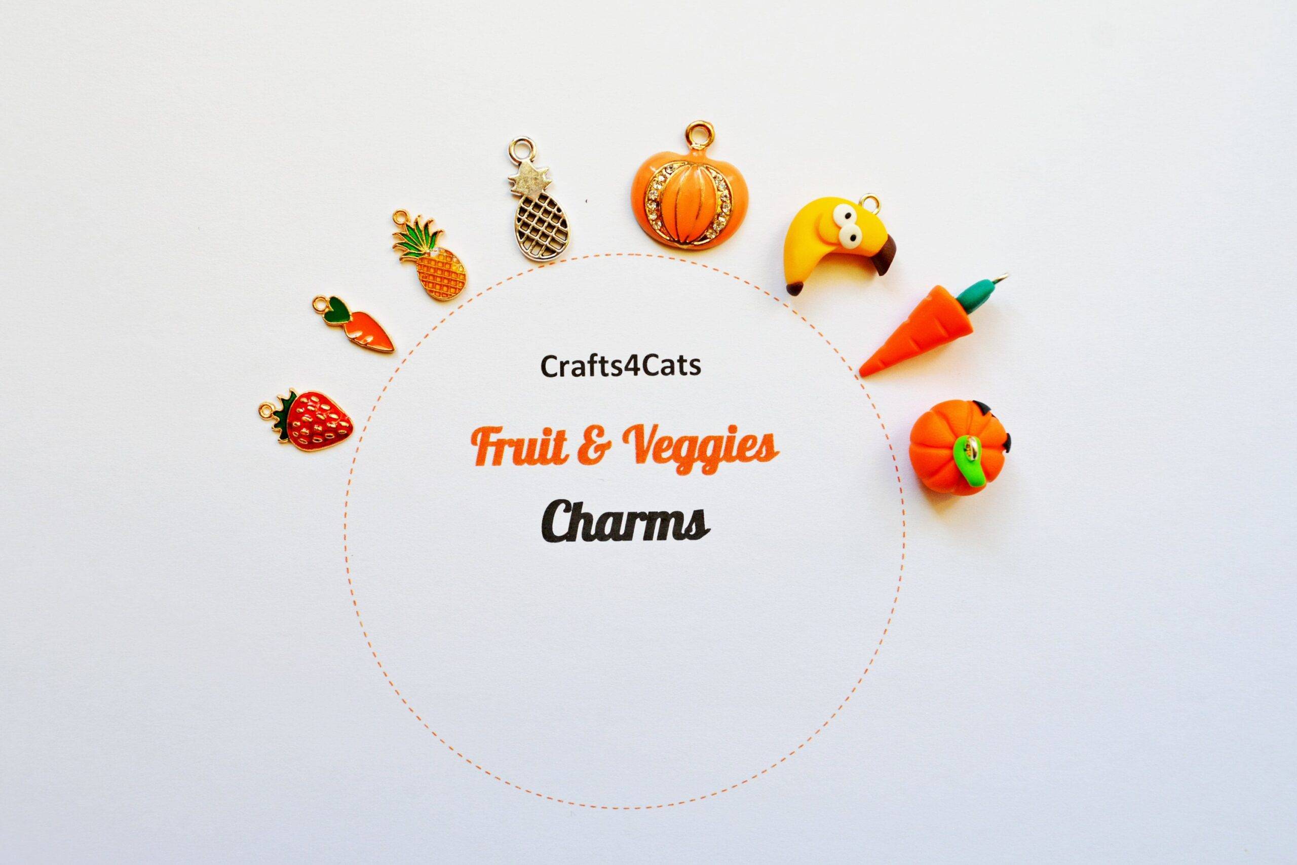 Charms – fruit and vegetables, cute charms for cat collars / Crafts4Cats