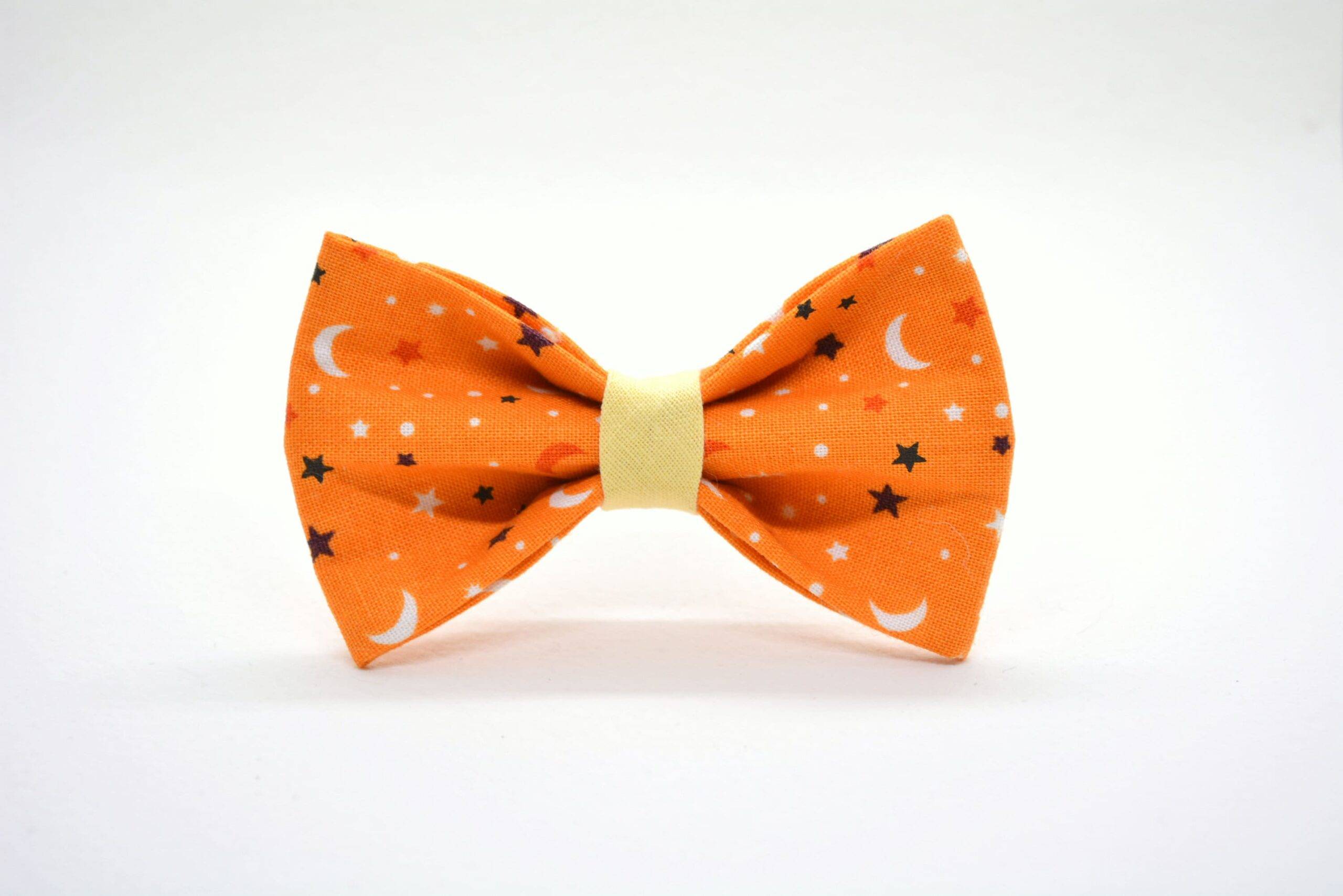 Cat bow tie ‘Halloween Night // celestial starts and moon bow tie for collars, dog bow, cat bow, removable bow tie,Cat collar, Crafts4Cats