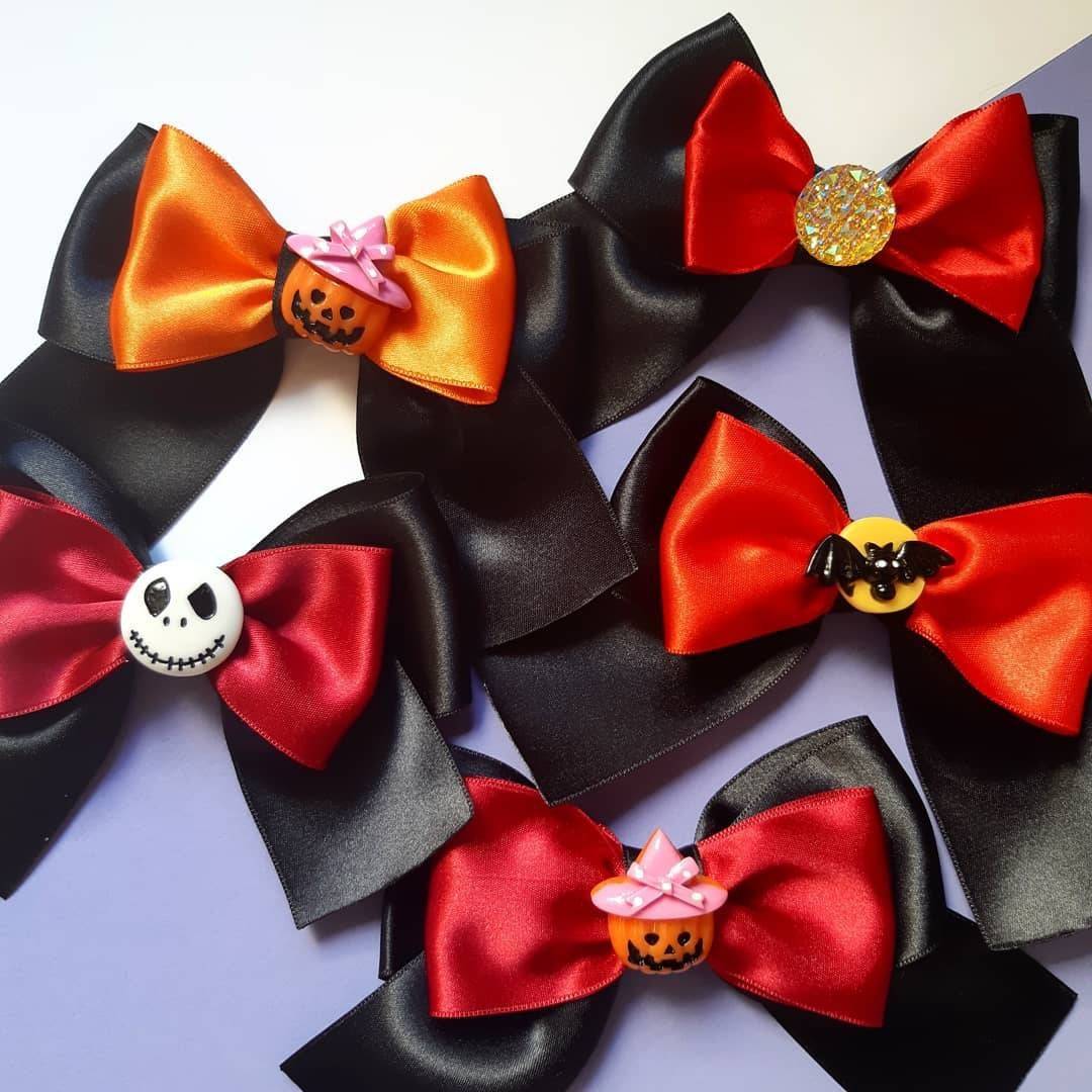 Halloween bows for cats / cat collar bow tie / luxury satin bow tie / breakaway collar / Halloween breakaway cat collar fancy / dog bow tie