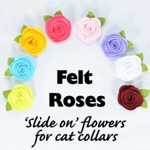 Rose flower attachment for cat collars