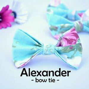 Cat bow tie ‘Alexander’  blue pink floral bow tie for cats, kittens and small dogs bow tie