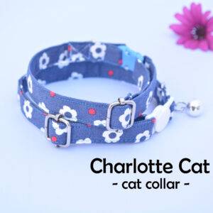 Collar ‘Charlotte Cat’ (breakaway) / flower cat collar, kitten collar, cat collar with bell, spring collar, handmade / CRAFTS4CATS