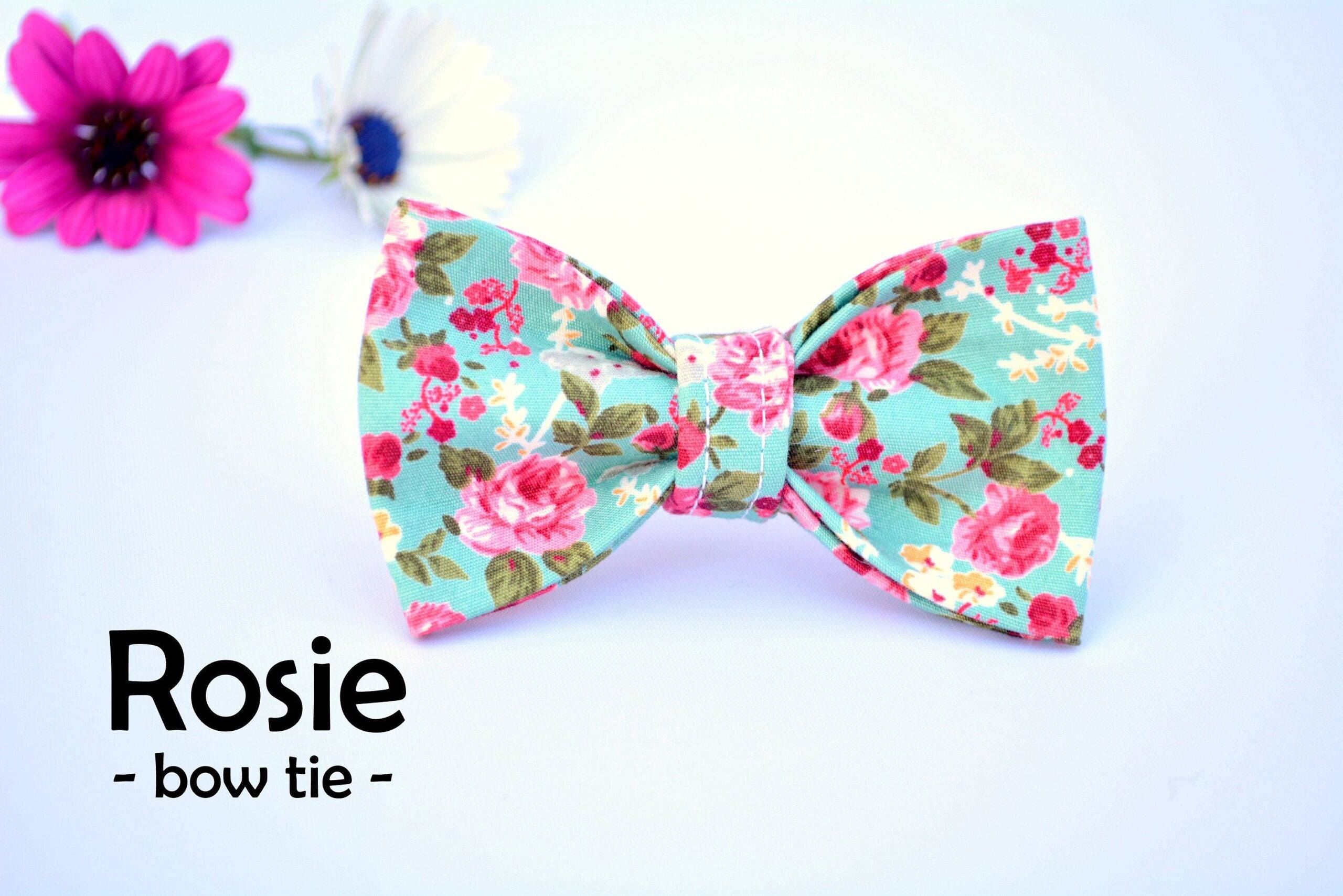 Bow ‘Rosie’ / floral cat bow tie, rose cat bow tie, cute bow, dog bow tie, handmade / CRAFTS4CATS