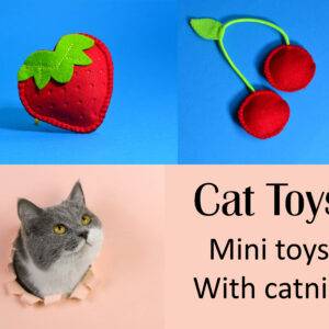 Catnip toy Christmas fillers for Advent calendars & Stockings Mini toys for cats, kittens with catnip – winter strawberries, sweet cherries