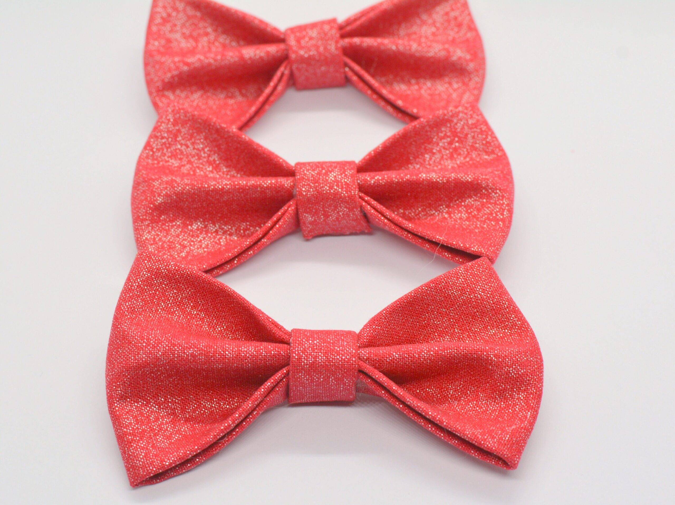 Cat bow tie Glittery Red Bow / cat bow tie, small dog bow tie, Crafts4Cats