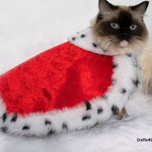 Royal Cat Costume – King coronation cape for cats and dogs with Ermine faux fur,  coronation pet  costume