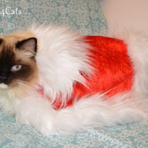 Cat Halloween costume – cape with white fur trimming – cape for dog or cat / red cape for cat,  cape, fancy costume for cat