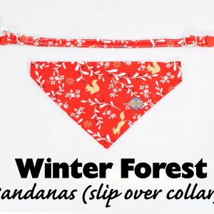 Cat collar + Bandana Set ‘Winter Forest’ (slip over collar)/cat dog bandana,easy fit cat bandana,winter bandana,Christmas bandana