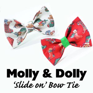 Cat bow tie ‘Molly & Dolly’ // Christmas cat collar bow tie,red bow tie,christmas bow tie,cute pet bow tie,bow tie for cats