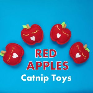 Apples – catnip toys for cats – Handmade catnip toy – wool felt cat toy filled with fresh catnip – Unique catnip cat toy